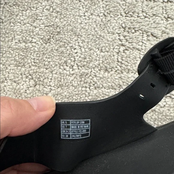 EUC Fitflop F-Mode Leather Flatform Toe-Post back strap Sandals black platform - Picture 7 of 10